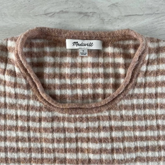 Madewell Collete Heather Carnation Womens Striped Sweater Knitted Size Small EUC - Picture 7 of 7